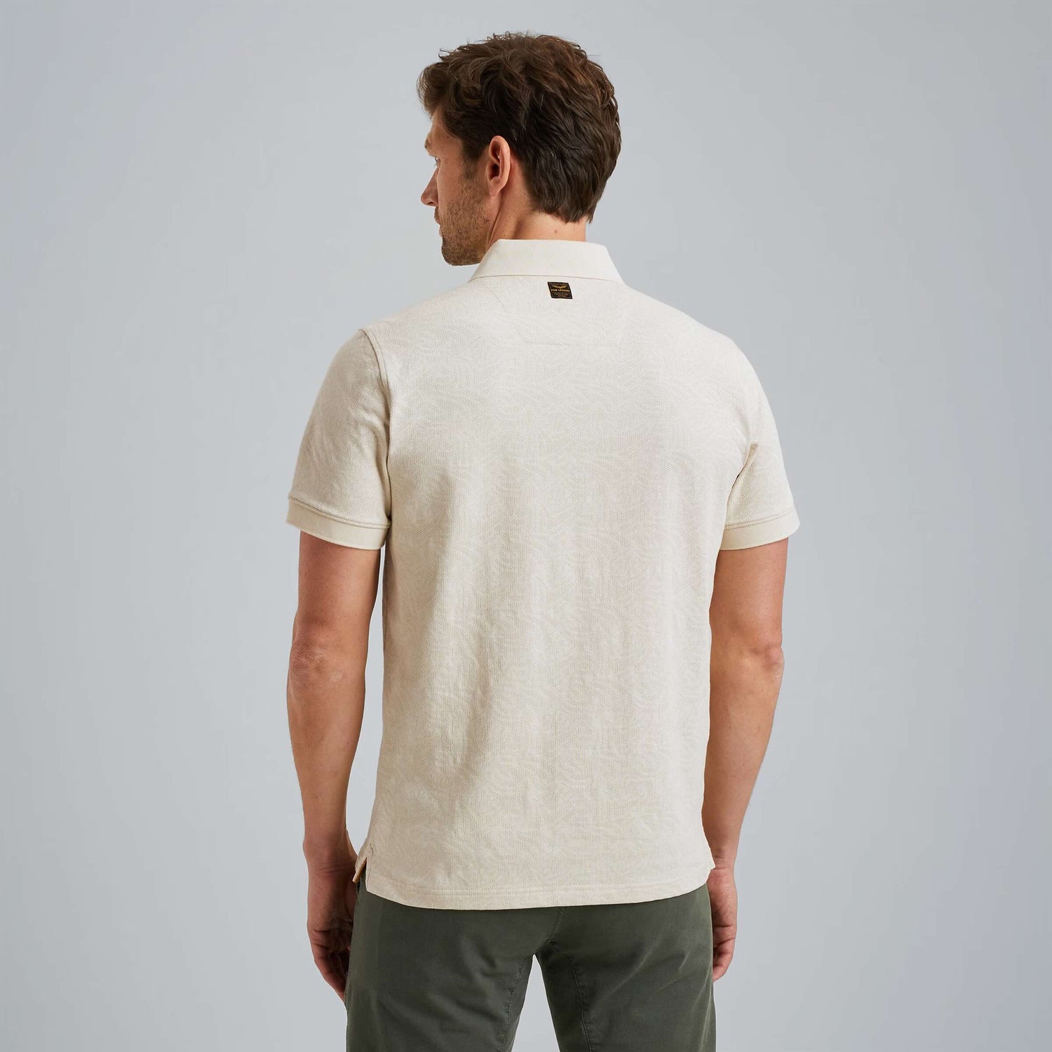 Polo jacquardpatroon - beige