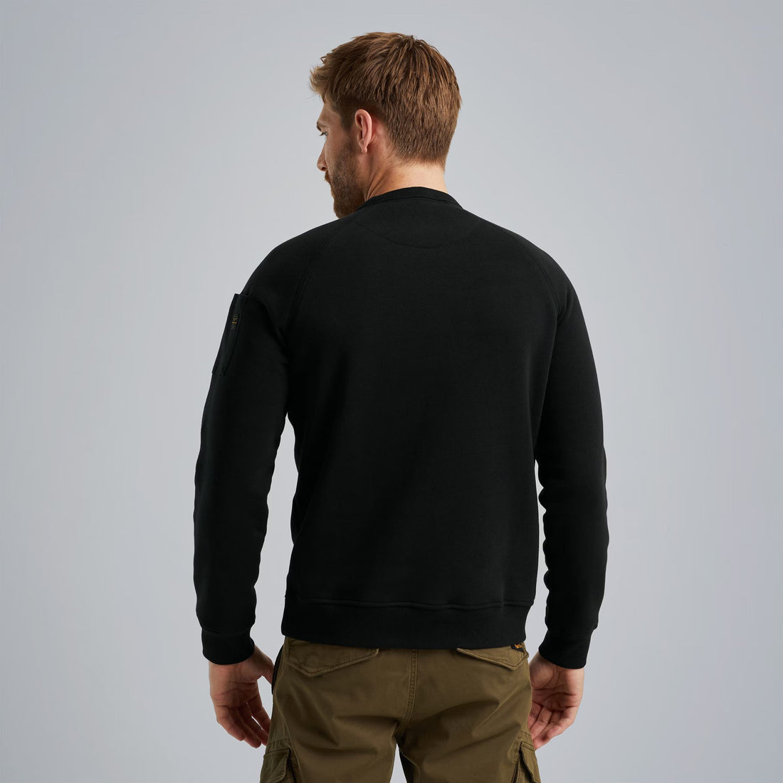 Sweater met flight pocket - zwart