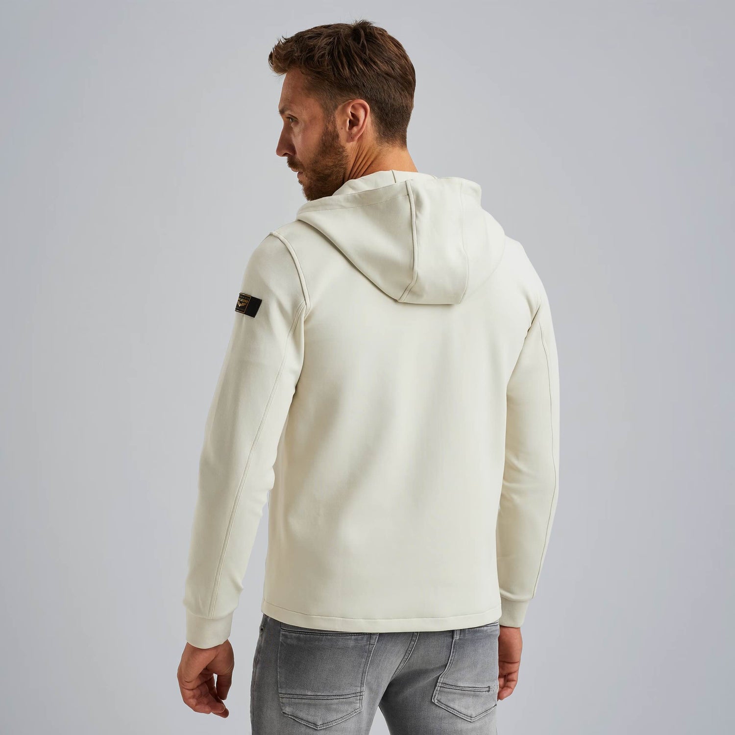 Vest sweat met capuchon - beige