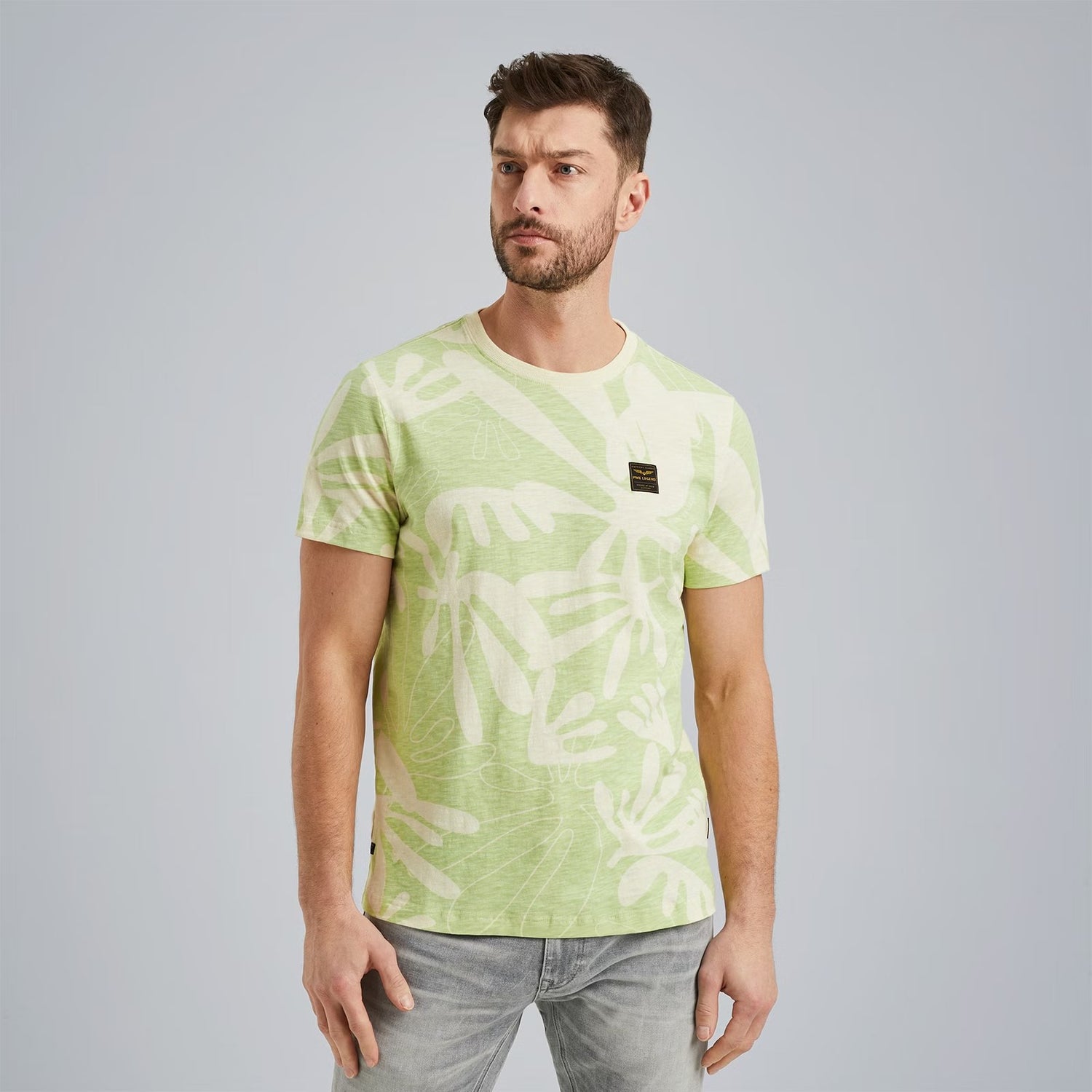 T-Shirt slub jersey - limegroen