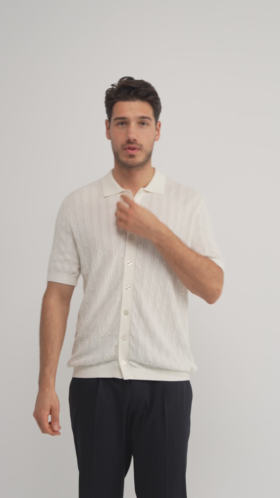 Overhemd gebreid - off white