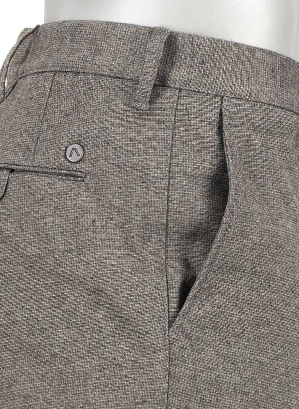 Chino Rob stretch ruitje - lichtbruin