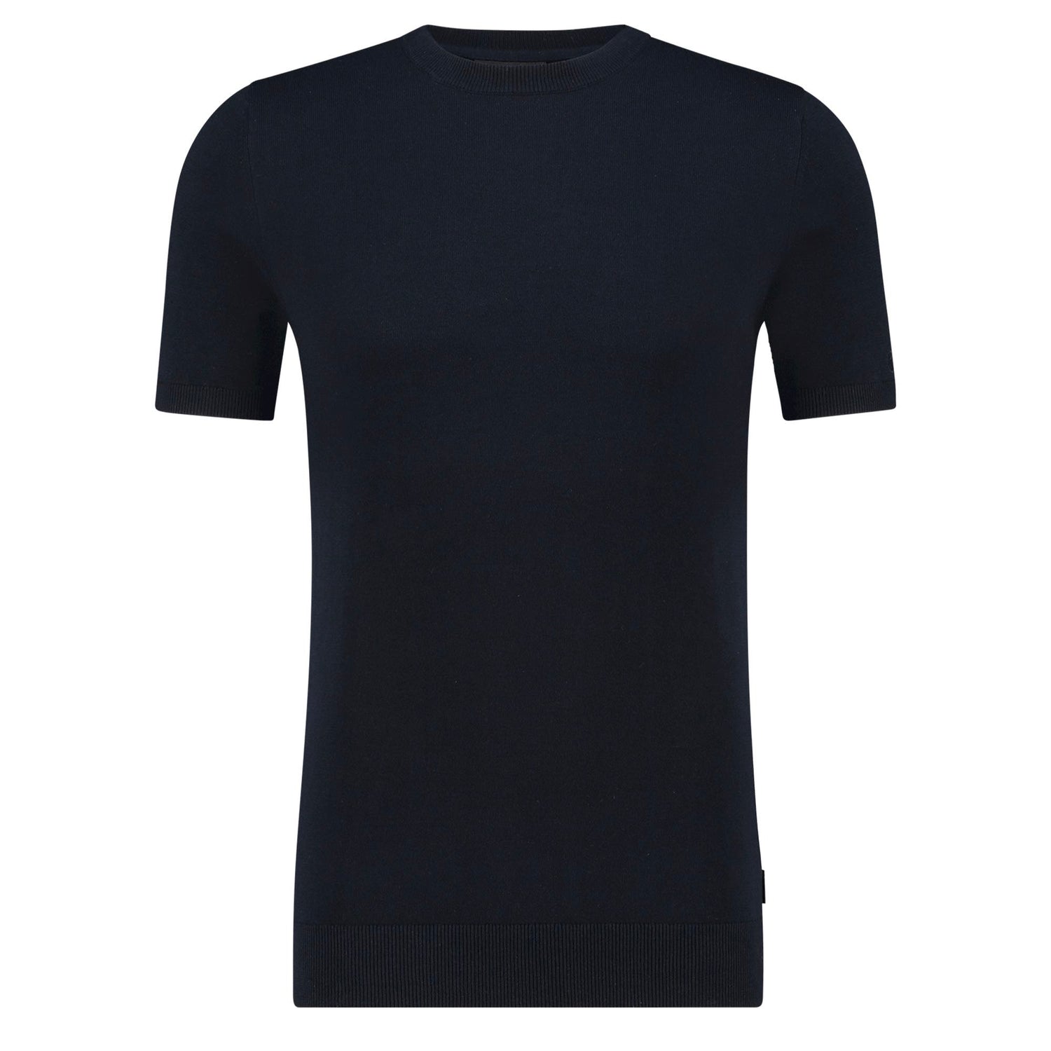 T-shirt Boudewijn gebreid - navy blauw