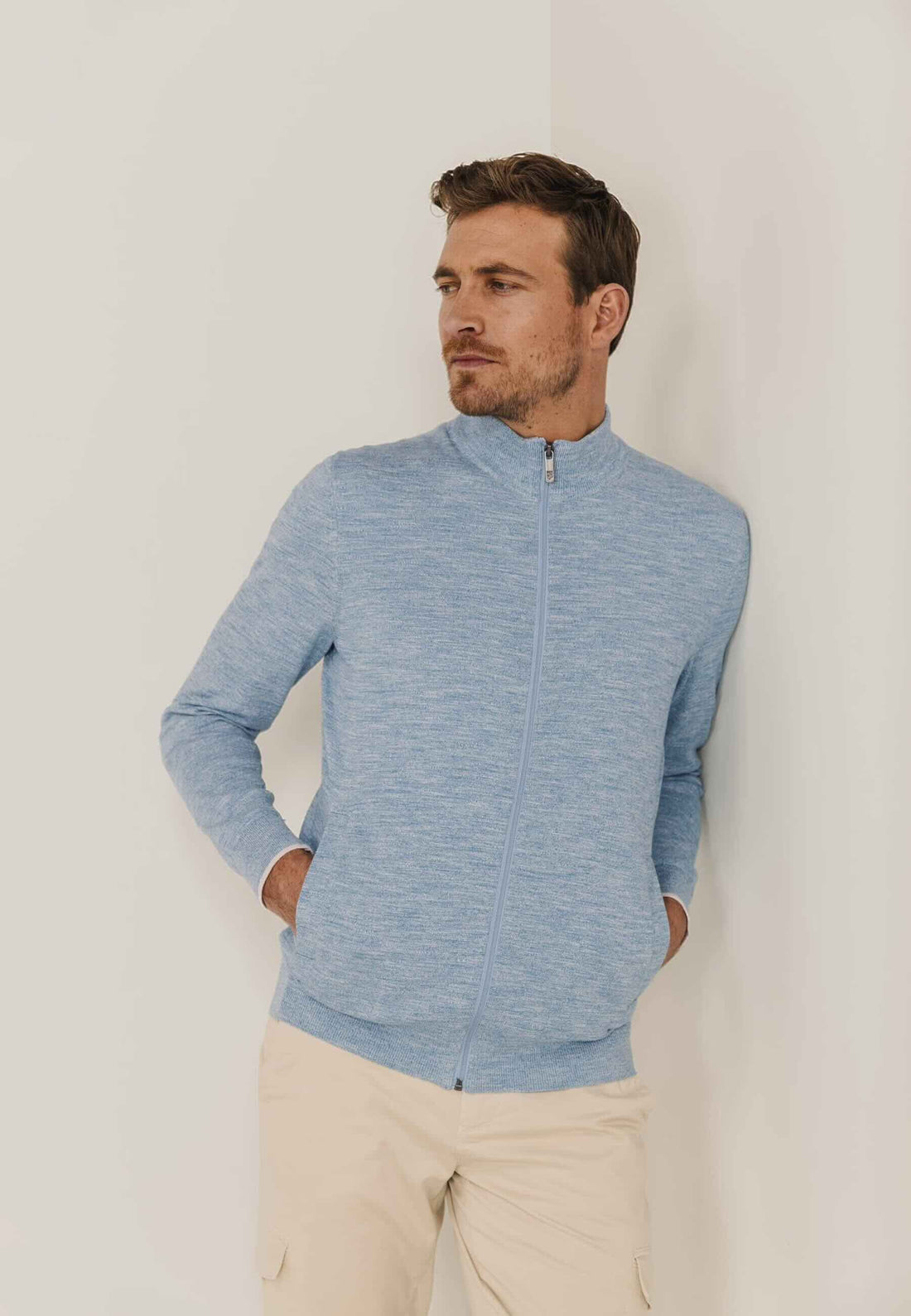 Vest met zakje op mouw - blauw