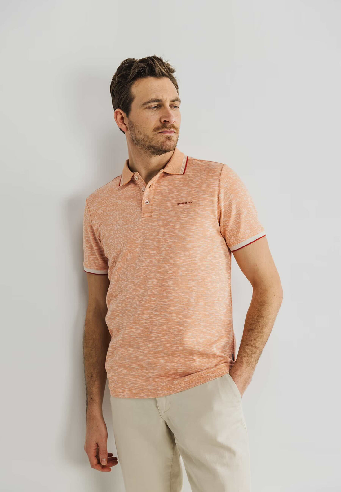 Polo gemêleerd - mango