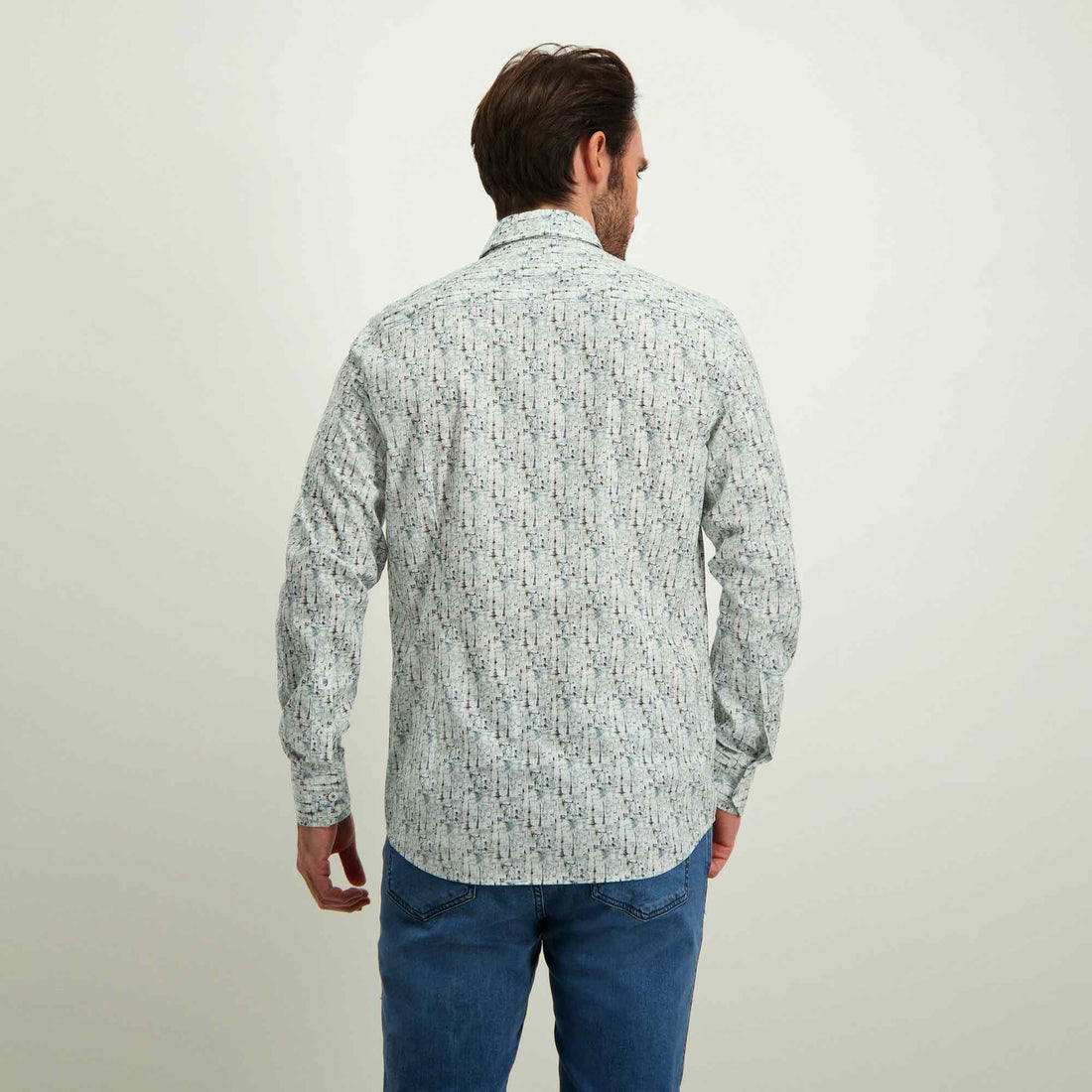Overhemd met print - azuurblauw