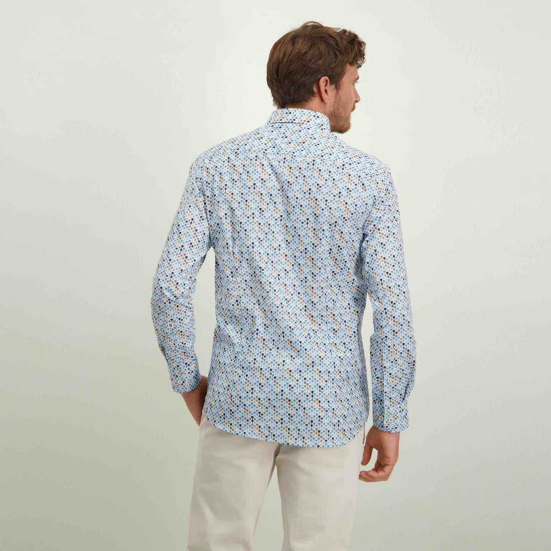 Overhemd met print - wit/blauw