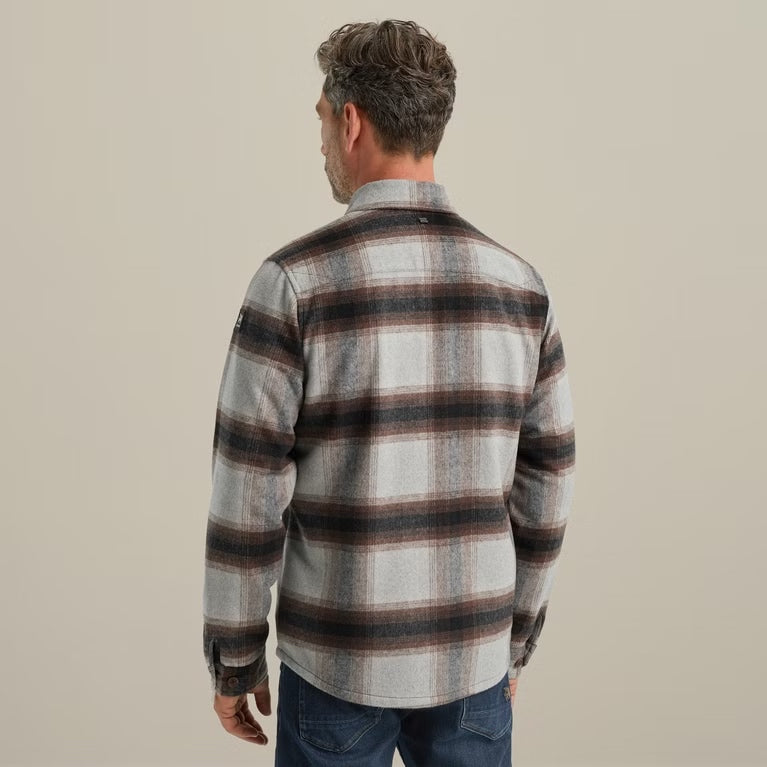 Overshirt ruit met borstzakken -bruin