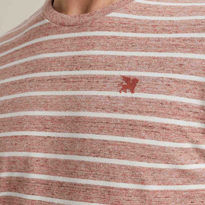 T-Shirt jersey streep - roodbruin
