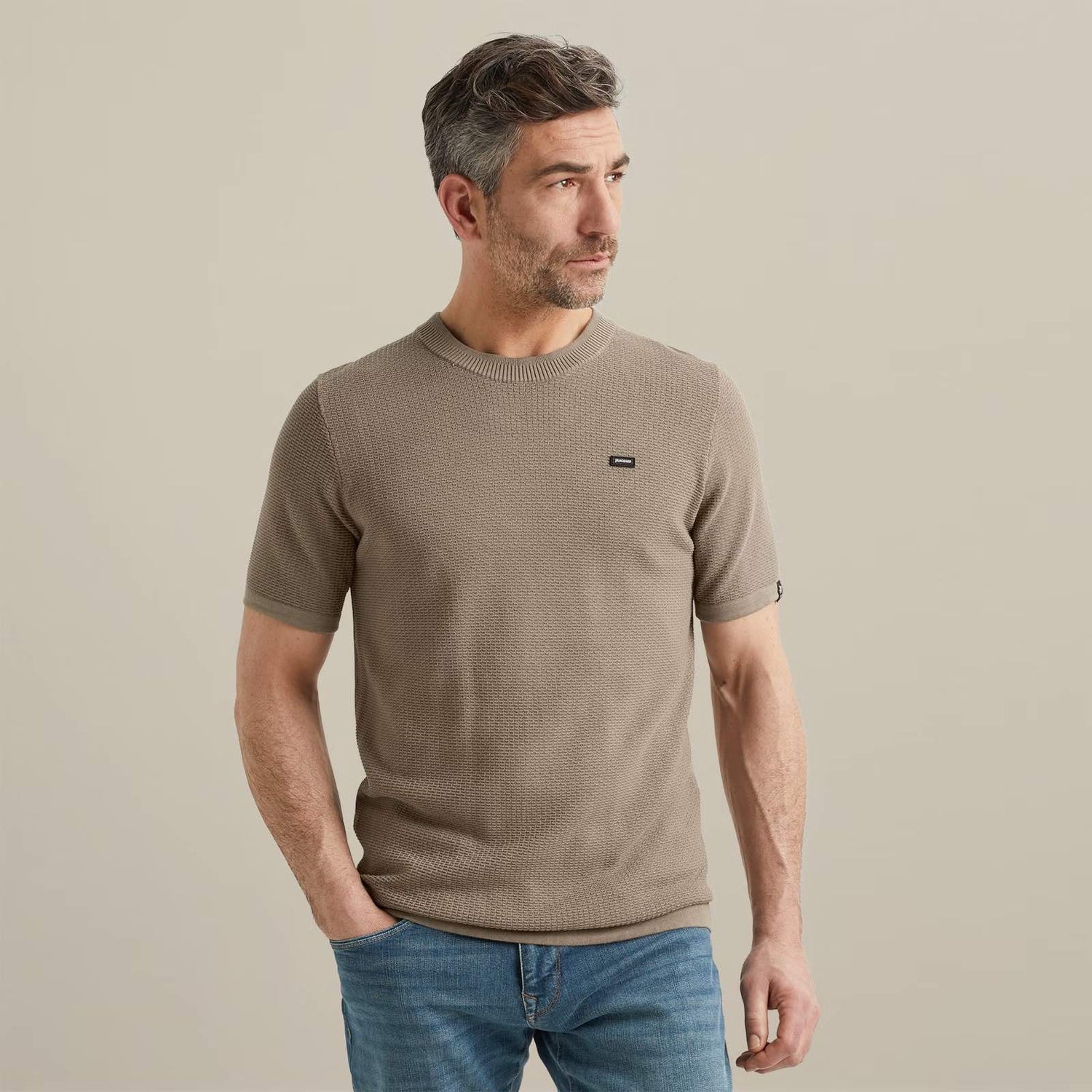 T-Shirt structuur - beige