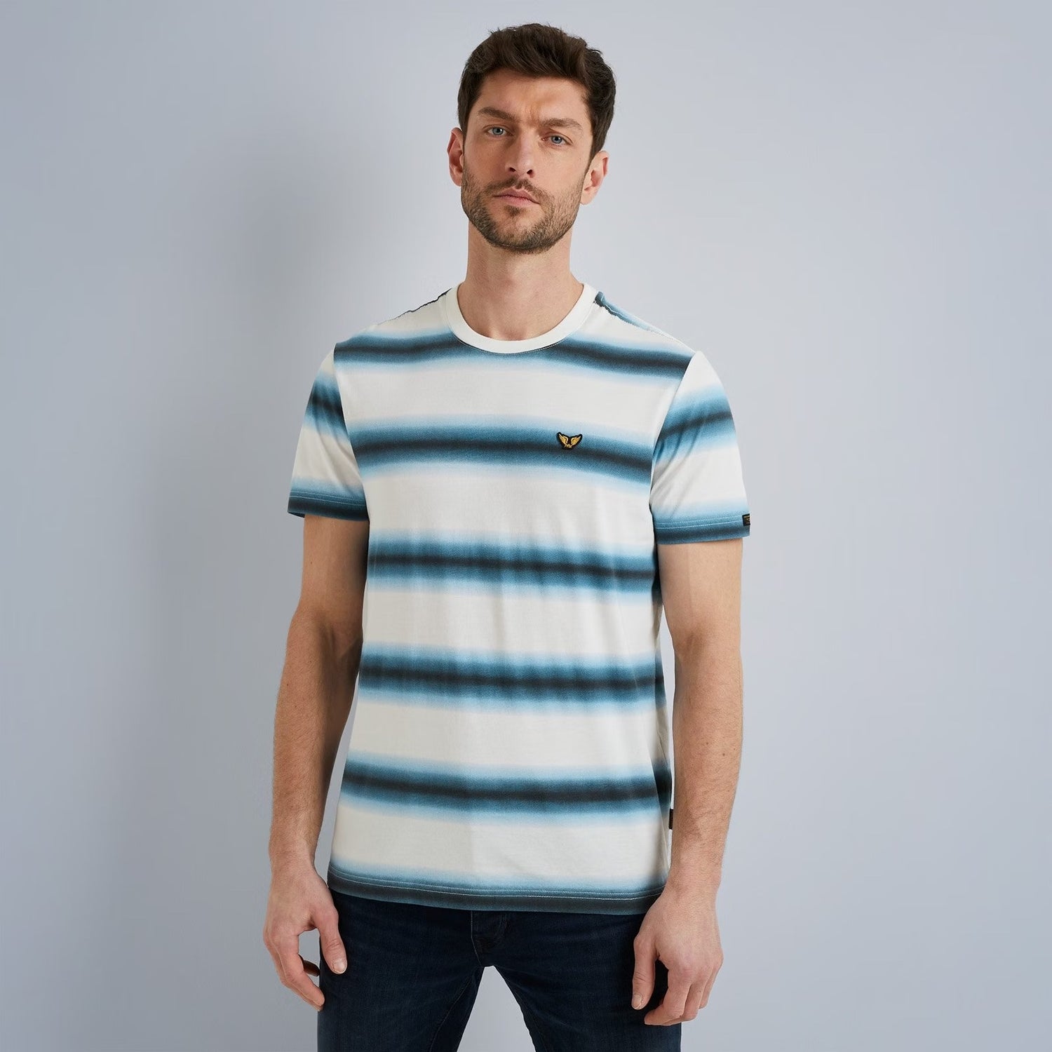 T-Shirt streep jersey - blauw